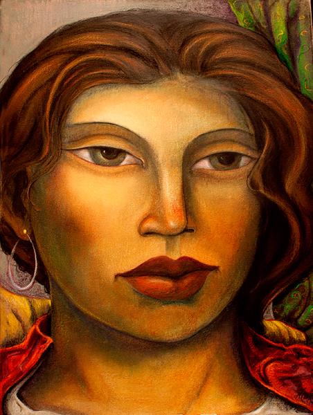 Miguel-Martinez,-Chantal,-oil-pastel-on-canvas,-40x30