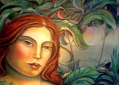 Miguel-Martinez,-Garden-of-Eden,-30x40,-oil-pastel-on-canvas_thumb