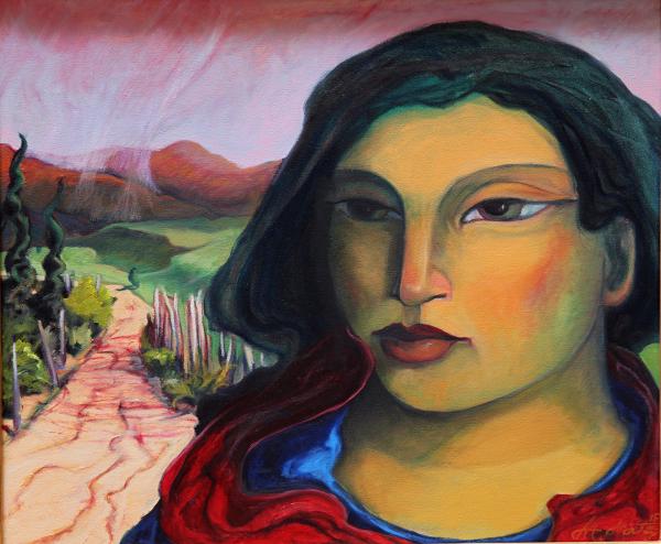 Miguel-Martinez,-The-Back-Road-Home,-20x24-oil-on-canvas-framed