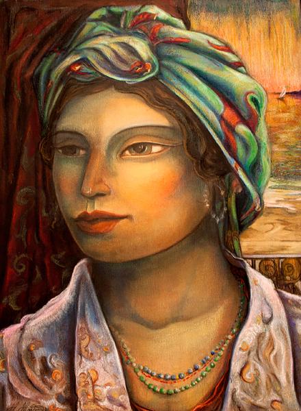 Miguel-Martinez,-Valentina,-oil-pastel-on-canvas,-40x30