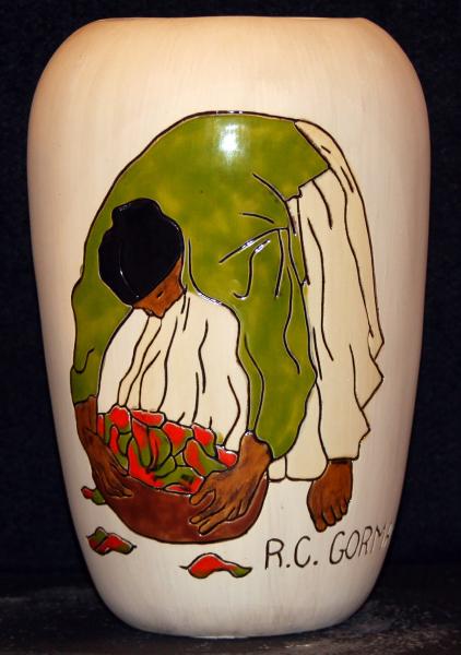 RC-Gorman,-Chilies,-10x6,-Ceramic-Vase,-one-of-a-kind