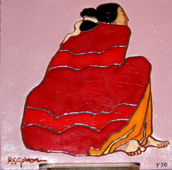 RC_Gorman,_Small_Red_Blanket,_Ceramic_Tile,_1_of_50